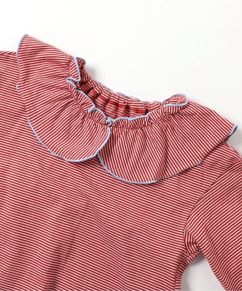 BREEZE（ブリーズ）の「【WEB限定】メローフリル衿Tシャツ（Tシャツ/カットソー・キッズ・ブラック/レッド/ライム/チャコール・140/130/120/110/100/90）」の8枚目の写真