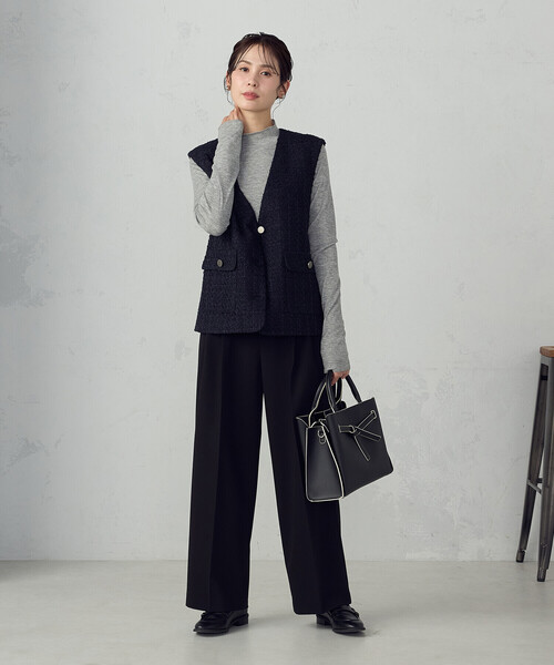 COMME CA ISM（コムサイズム）の「【宮城舞さん着用】シアー テレコ ハイネックカットソー（Tシャツ/カットソー・レディース・イエロー/ホワイト/グレー・X-LARGE/LARGE/MEDIUM/SMALL）」の11枚目の写真