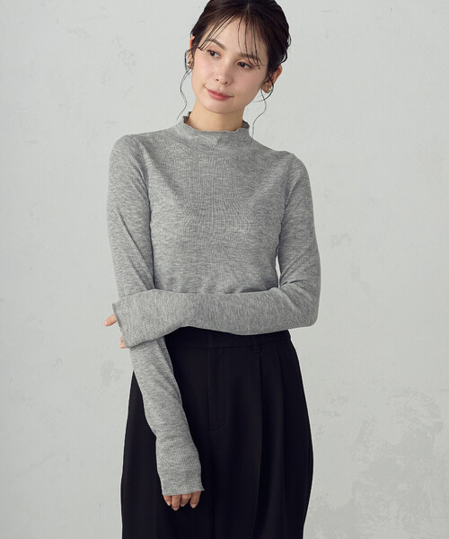 COMME CA ISM（コムサイズム）の「【宮城舞さん着用】シアー テレコ ハイネックカットソー（Tシャツ/カットソー・レディース・イエロー/ホワイト/グレー・X-LARGE/LARGE/MEDIUM/SMALL）」の12枚目の写真