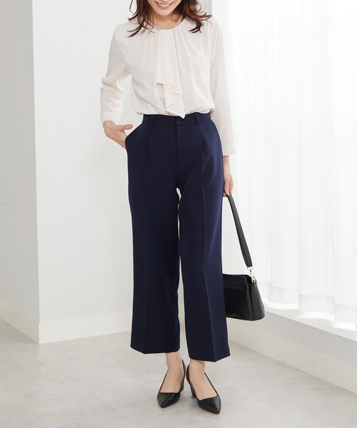 BELLUNA PLUS（ベルーナ）の「＜Ｃ／Ｓ＞センタータックワイドパンツ（その他パンツ・レディース・ネイビー/ベージュ・MEDIUM/LARGE/X-LARGE）」の12枚目の写真