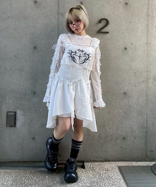 Candy Stripper(キャンディストリッパー)の「DARK CORE MINI ワンピース(ワンピース・レディース・ブラック/グレー/オフホワイト・FREE)」の6枚目の写真