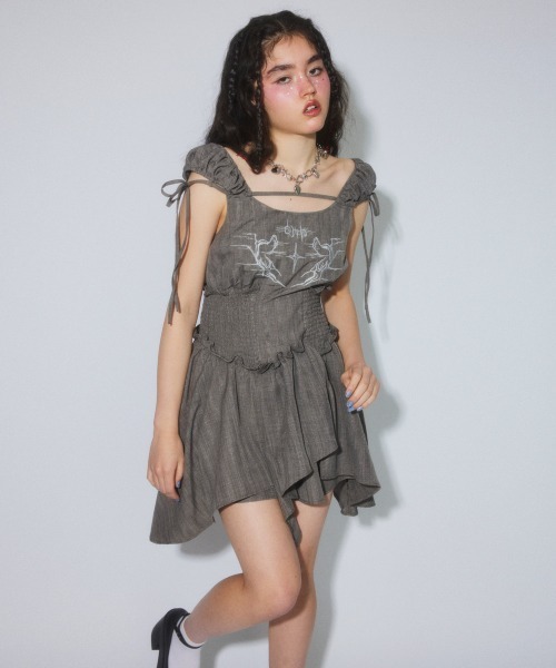 Candy Stripper(キャンディストリッパー)の「DARK CORE MINI ワンピース(ワンピース・レディース・ブラック/グレー/オフホワイト・FREE)」の12枚目の写真