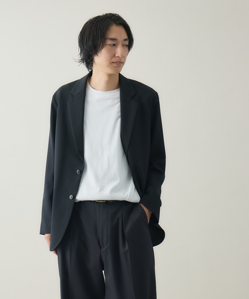 kuros'(クロス)の「【kuros’オリジナル】リラックスフィット シングルテーラードジャケット 日本製(テーラードジャケット・レディース・ブラック/チャコールグレー・MEDIUM/LARGE)」の8枚目の写真