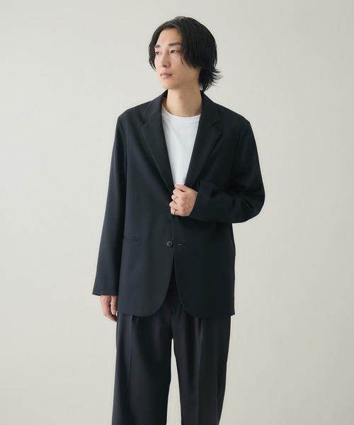 kuros'(クロス)の「【kuros’オリジナル】リラックスフィット シングルテーラードジャケット 日本製(テーラードジャケット・レディース・ブラック/チャコールグレー・MEDIUM/LARGE)」の15枚目の写真
