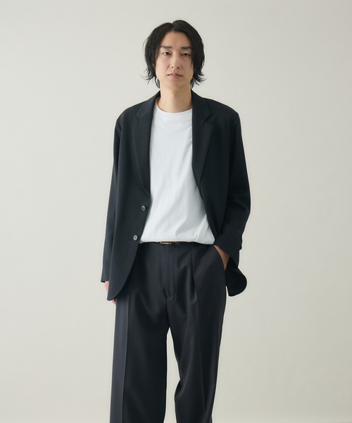 kuros'(クロス)の「【kuros’オリジナル】リラックスフィット シングルテーラードジャケット 日本製(テーラードジャケット・レディース・ブラック/チャコールグレー・MEDIUM/LARGE)」の9枚目の写真