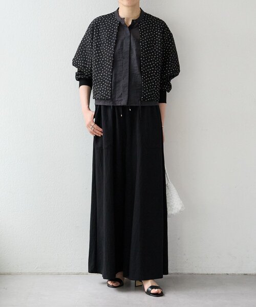 BEARDSLEY（ビアズリー）の「ジャージーワイドパンツ（その他パンツ・レディース・ブラック/サンドベージュ/モスグリーン・2/0/1）」の5枚目の写真