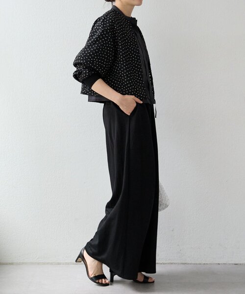 BEARDSLEY（ビアズリー）の「ジャージーワイドパンツ（その他パンツ・レディース・ブラック/サンドベージュ/モスグリーン・2/0/1）」の6枚目の写真