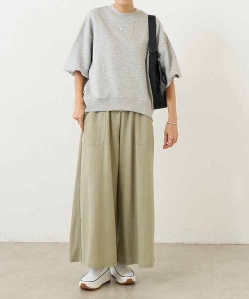 BEARDSLEY（ビアズリー）の「ジャージーワイドパンツ（その他パンツ・レディース・ブラック/サンドベージュ/モスグリーン・2/0/1）」の8枚目の写真