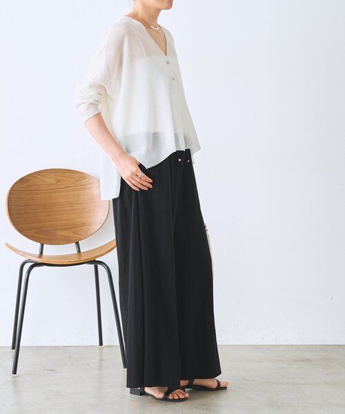 BEARDSLEY(ビアズリー)の「ジャージーワイドパンツ(その他パンツ・レディース・ブラック/サンドベージュ/モスグリーン/ホワイト・2/0/1)」の7枚目の写真