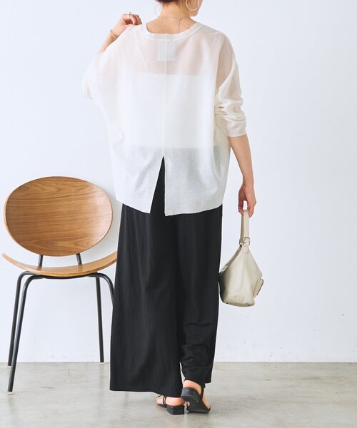 BEARDSLEY(ビアズリー)の「ジャージーワイドパンツ(その他パンツ・レディース・ブラック/サンドベージュ/モスグリーン/ホワイト・2/0/1)」の8枚目の写真