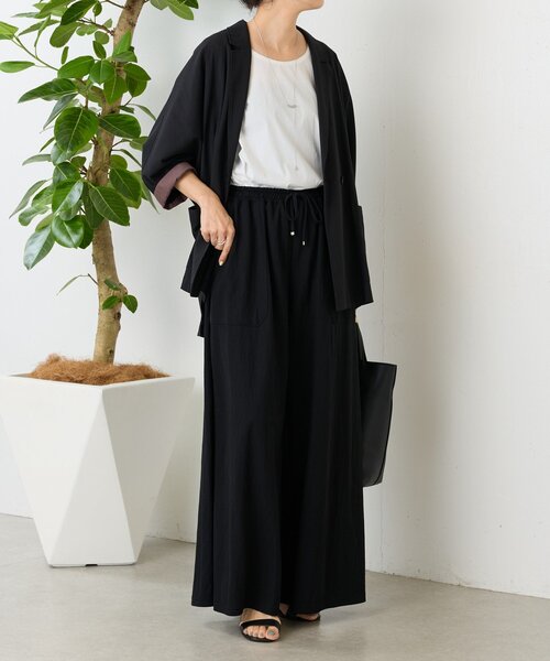 BEARDSLEY(ビアズリー)の「ジャージーワイドパンツ(その他パンツ・レディース・ブラック/サンドベージュ/モスグリーン/ホワイト・2/0/1)」の13枚目の写真