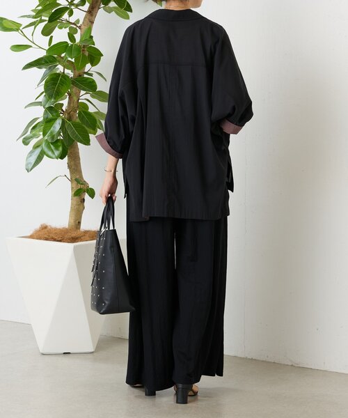BEARDSLEY(ビアズリー)の「ジャージーワイドパンツ(その他パンツ・レディース・ブラック/サンドベージュ/モスグリーン/ホワイト・2/0/1)」の14枚目の写真