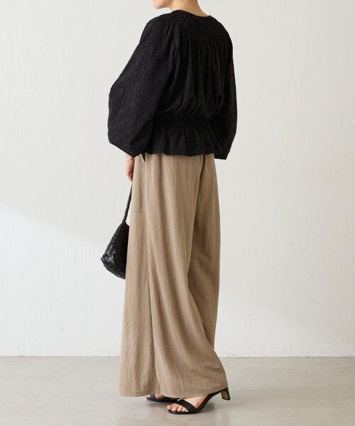BEARDSLEY(ビアズリー)の「ジャージーワイドパンツ(その他パンツ・レディース・ブラック/サンドベージュ/モスグリーン/ホワイト・2/0/1)」の6枚目の写真