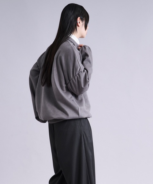 Ellno Loset(エルノロゼット)の「フェイクスエードボリュームハーフジップ(Tシャツ/カットソー・メンズ・アイボリー/チャコール・SMALL/MEDIUM/LARGE)」の22枚目の写真