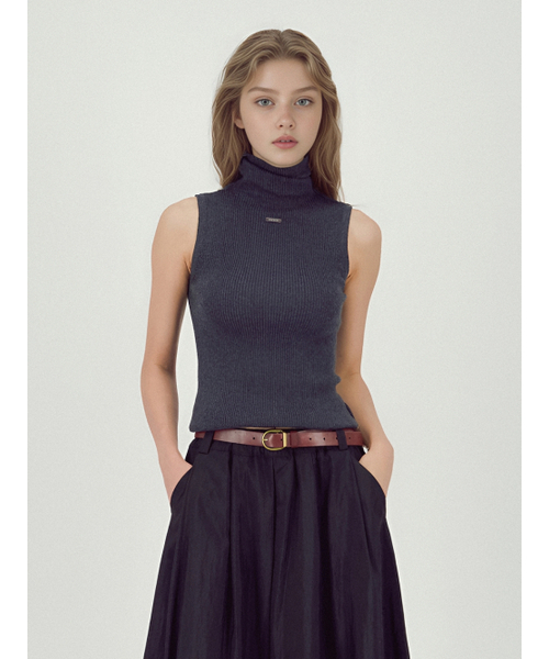 ACUD(アクド)の「Ribbed Sleeveless Knit _Charcoal(Tシャツ/カットソー・レディース・チャコール・FREE)」の1枚目の写真