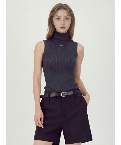 ACUD(アクド)の「Ribbed Sleeveless Knit _Charcoal(Tシャツ/カットソー・レディース・チャコール・FREE)」の3枚目の写真