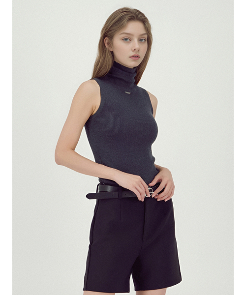 ACUD(アクド)の「Ribbed Sleeveless Knit _Charcoal(Tシャツ/カットソー・レディース・チャコール・FREE)」の4枚目の写真