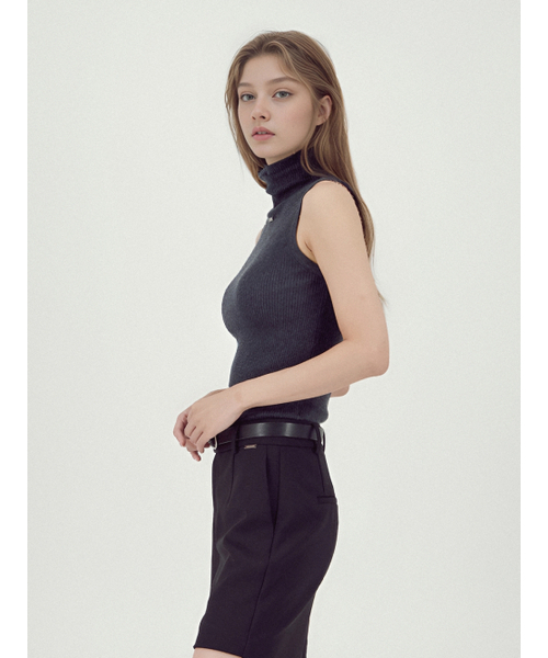 ACUD(アクド)の「Ribbed Sleeveless Knit _Charcoal(Tシャツ/カットソー・レディース・チャコール・FREE)」の5枚目の写真
