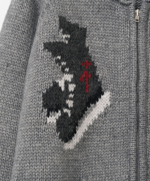 MILLO WOMEN（ミロウーマン）の「シンボルコウイチャンニットジップアップ[グレー]（カーディガン/ボレロ・レディース・その他・ONE SIZE）」の6枚目の写真