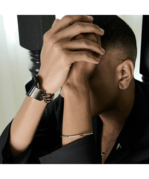 SILVERTAG（シルバータグ）の「APPLE WATCH STRAP NAST-P1506DCO アップルウォッチチェーンメタルシルバーストラップ（デジタル腕時計・メンズ・その他・S/M/L/XL/XXL/XXX-LARGE）」の5枚目の写真
