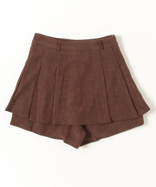 gossip!ロサンゼルス(ゴシップロサンゼルス)の「インナーパンツ仕様 コーデュロイプリーツミニ(その他パンツ・レディース・ブラウン/ブラック・M/S)」の3枚目の写真