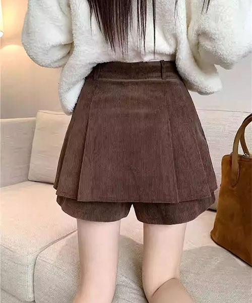 gossip!ロサンゼルス(ゴシップロサンゼルス)の「インナーパンツ仕様 コーデュロイプリーツミニ(その他パンツ・レディース・ブラウン/ブラック・M/S)」の17枚目の写真