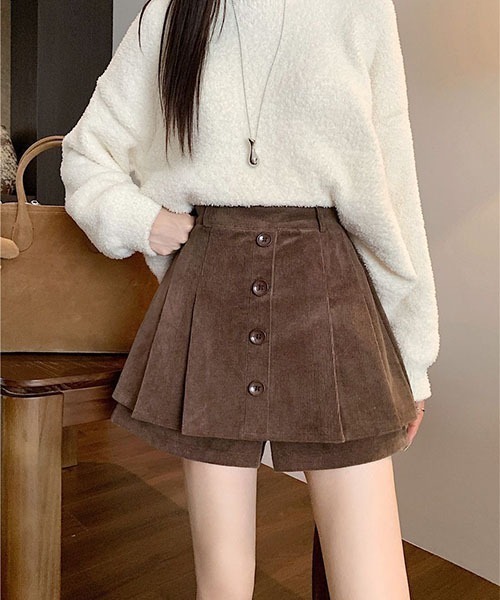gossip!ロサンゼルス(ゴシップロサンゼルス)の「インナーパンツ仕様 コーデュロイプリーツミニ(その他パンツ・レディース・ブラウン/ブラック・M/S)」の16枚目の写真