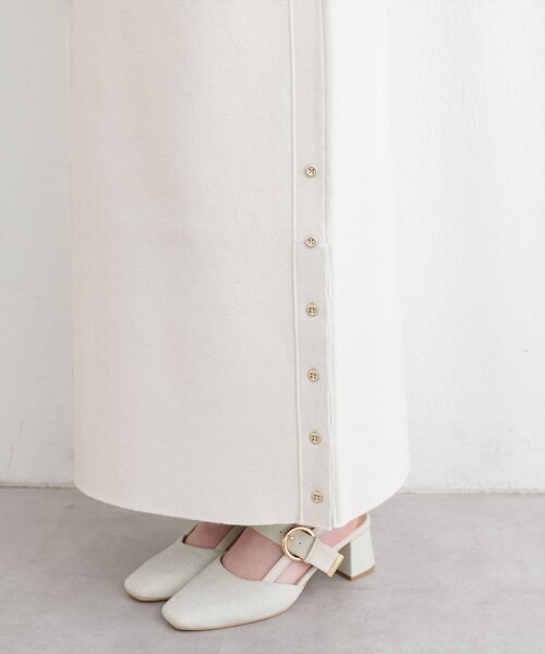 natural couture(ナチュラルクチュール)の「サイド釦スリットタイトニットスカート(スカート・レディース・イエロー/ピンク/チャコールグレー/オフホワイト・FREE)」の19枚目の写真