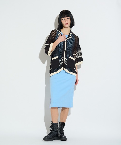 ANNA SUI NYC(アナ スイ エヌ ワイ シー)の「メッシュニット半袖カーディガン(シャツ/ブラウス・レディース・ホワイト/ブラック/サックスブルー・FREE)」の16枚目の写真
