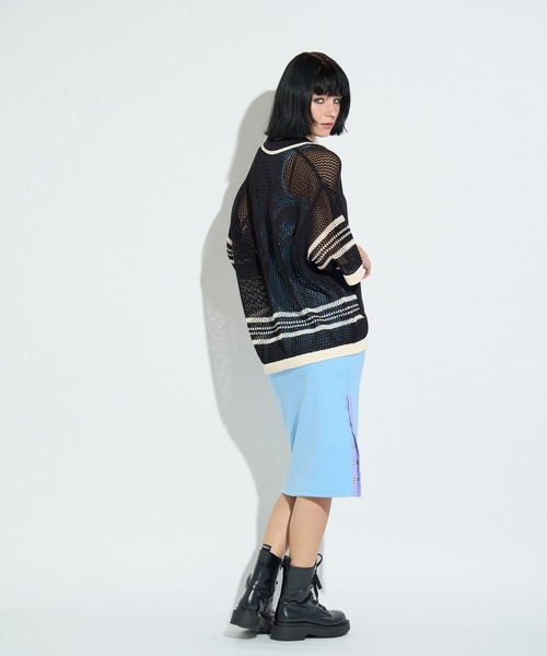 ANNA SUI NYC(アナ スイ エヌ ワイ シー)の「メッシュニット半袖カーディガン(シャツ/ブラウス・レディース・ホワイト/ブラック/サックスブルー・FREE)」の20枚目の写真