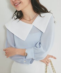La boutique BonBon | 【今すぐお届け！・小顔見え】アシメビッグカラーブラウス(シャツ/ブラウス)
