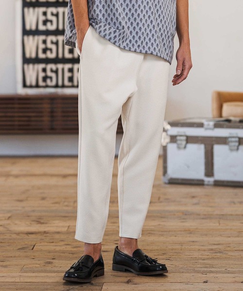 CAMBIO(カンビオ)の「mp14596- Herringbone Jacquard Tapered Ankle Pants テーパードパンツ(S66826cmb)(その他パンツ・メンズ・キナリ/ブラック/ミックスグレー/ネイビー・S/M/L)」の3枚目の写真
