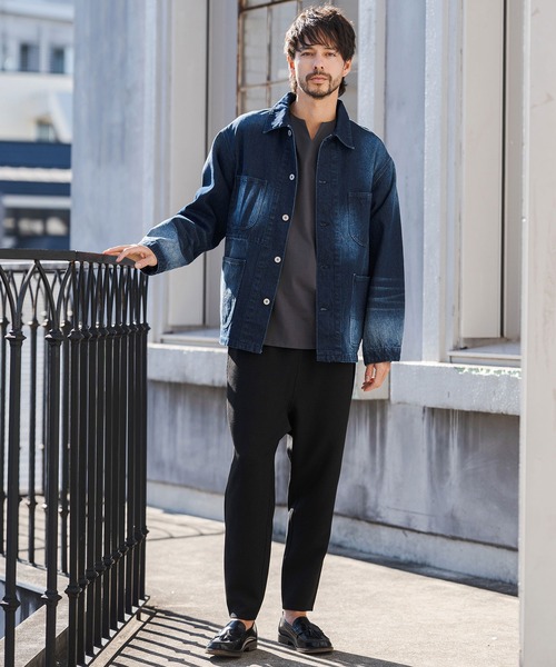 CAMBIO(カンビオ)の「mp14596- Herringbone Jacquard Tapered Ankle Pants テーパードパンツ(S66826cmb)(その他パンツ・メンズ・キナリ/ブラック/ミックスグレー/ネイビー・S/M/L)」の9枚目の写真