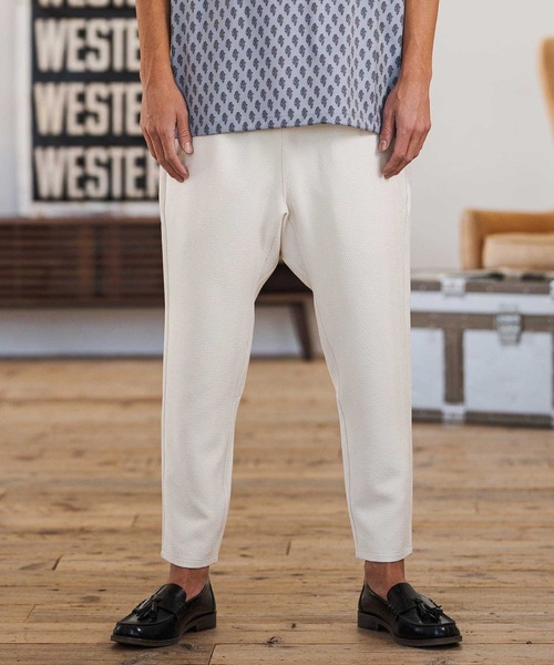CAMBIO(カンビオ)の「mp14596- Herringbone Jacquard Tapered Ankle Pants テーパードパンツ(S66826cmb)(その他パンツ・メンズ・キナリ/ブラック/ミックスグレー/ネイビー・S/M/L)」の11枚目の写真