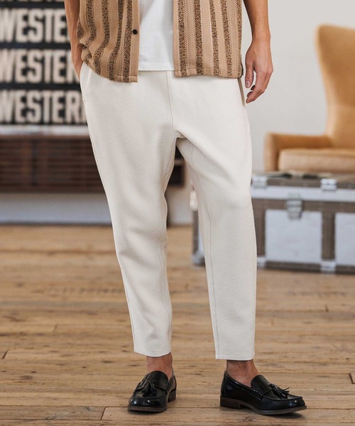CAMBIO(カンビオ)の「mp14596- Herringbone Jacquard Tapered Ankle Pants テーパードパンツ(S66826cmb)(その他パンツ・メンズ・キナリ/ブラック/ミックスグレー/ネイビー・S/M/L)」の12枚目の写真