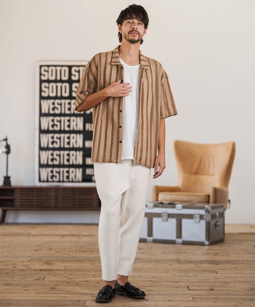 CAMBIO(カンビオ)の「mp14596- Herringbone Jacquard Tapered Ankle Pants テーパードパンツ(S66826cmb)(その他パンツ・メンズ・キナリ/ブラック/ミックスグレー/ネイビー・S/M/L)」の16枚目の写真