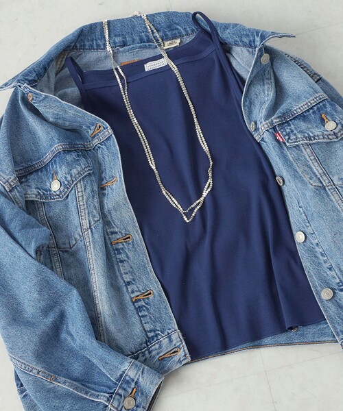 SHIPS(シップス)の「【SHIPS別注】GGG:〈手洗い可能〉スクエアネック リブ タンクトップ(キャミソール・レディース・レッド/ブラウン/ネイビー/ベージュ・ONE SIZE)」の11枚目の写真