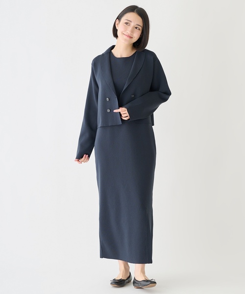 petit main LIEN（プティマインリアン）の「【フォーマル】ニットジャケットワンピースセット（ワンピース・レディース・ネイビー/ライトベージュ・F）」の2枚目の写真