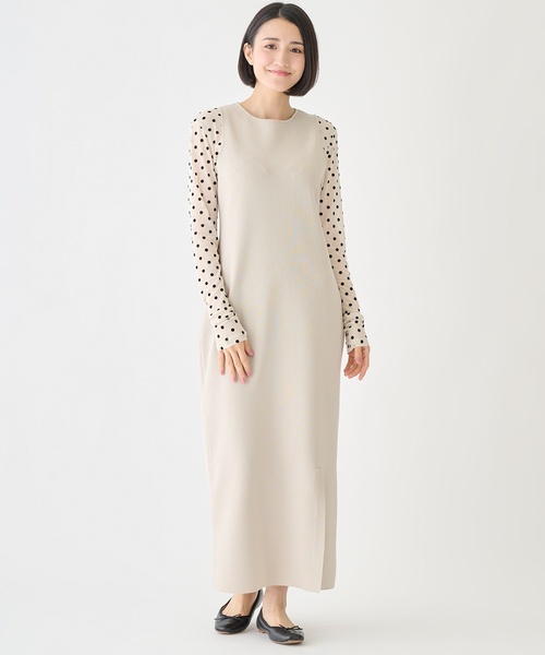 petit main LIEN（プティマインリアン）の「【フォーマル】ニットジャケットワンピースセット（ワンピース・レディース・ネイビー/ライトベージュ・F）」の20枚目の写真