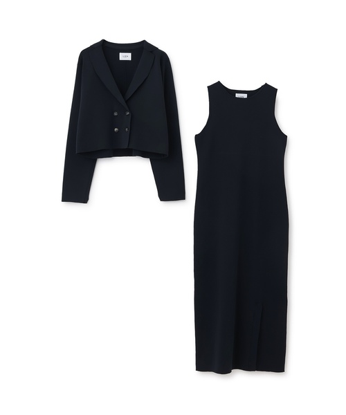 petit main LIEN（プティマインリアン）の「【フォーマル】ニットジャケットワンピースセット（ワンピース・レディース・ネイビー/ライトベージュ・F）」の10枚目の写真