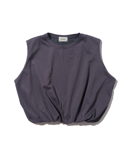 バルーンシルエットパッドノースリーブTシャツ（チャコール）