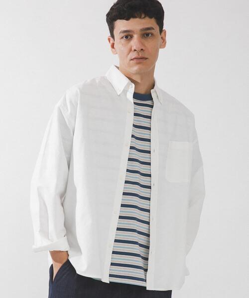 URBAN RESEARCH Sonny Label（アーバンリサーチサニーレーベル）の「抗菌オックスボタンダウンオーバーシャツ（シャツ/ブラウス・メンズ・オフホワイト/ブルー/ホワイト系その他・MEDIUM/LARGE/X-LARGE）」の2枚目の写真