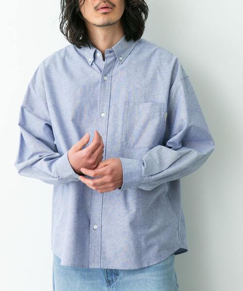 URBAN RESEARCH Sonny Label（アーバンリサーチサニーレーベル）の「抗菌オックスボタンダウンオーバーシャツ（シャツ/ブラウス・メンズ・オフホワイト/ブルー/ホワイト系その他・MEDIUM/LARGE/X-LARGE）」の8枚目の写真