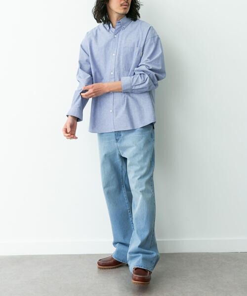 URBAN RESEARCH Sonny Label（アーバンリサーチサニーレーベル）の「抗菌オックスボタンダウンオーバーシャツ（シャツ/ブラウス・メンズ・オフホワイト/ブルー/ホワイト系その他・MEDIUM/LARGE/X-LARGE）」の10枚目の写真