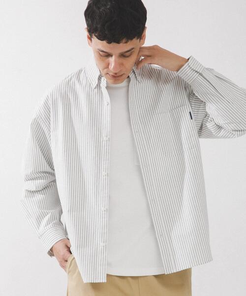 URBAN RESEARCH Sonny Label（アーバンリサーチサニーレーベル）の「抗菌オックスボタンダウンオーバーシャツ（シャツ/ブラウス・メンズ・オフホワイト/ブルー/ホワイト系その他・MEDIUM/LARGE/X-LARGE）」の16枚目の写真