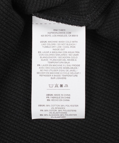 HUF（ハフ）の「【C-HUF3】【HUF/ハフ】WAFFLE KNIT CONTRAST POLO TOP KN00539（ポロシャツ・メンズ・ブラック・SMALL/XX-LARGE）」の8枚目の写真