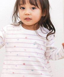 SLAP SLIP（スラップスリップ）の「【スララク 防汚加工 オーガニックコットン】ときめきデザイン女の子長袖Tシャツ(80~130cm)（Tシャツ/カットソー）」