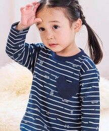 SLAP SLIP（スラップスリップ）の「【スララク/防汚加工/オーガニックコットン】ときめきデザイン女の子長袖Tシャツ(80~130cm)（Tシャツ/カットソー）」