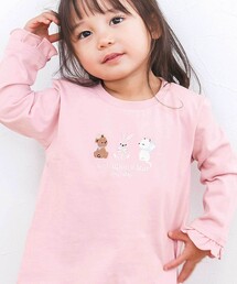 SLAP SLIP（スラップスリップ）の「【スララク 防汚加工 オーガニックコットン】ときめきデザイン女の子長袖Tシャツ(80~130cm)（Tシャツ/カットソー）」