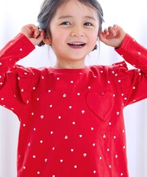 SLAP SLIP（スラップスリップ）の「【スララク 防汚加工 オーガニックコットン】ときめきデザイン女の子長袖Tシャツ(80~130cm)（Tシャツ/カットソー）」